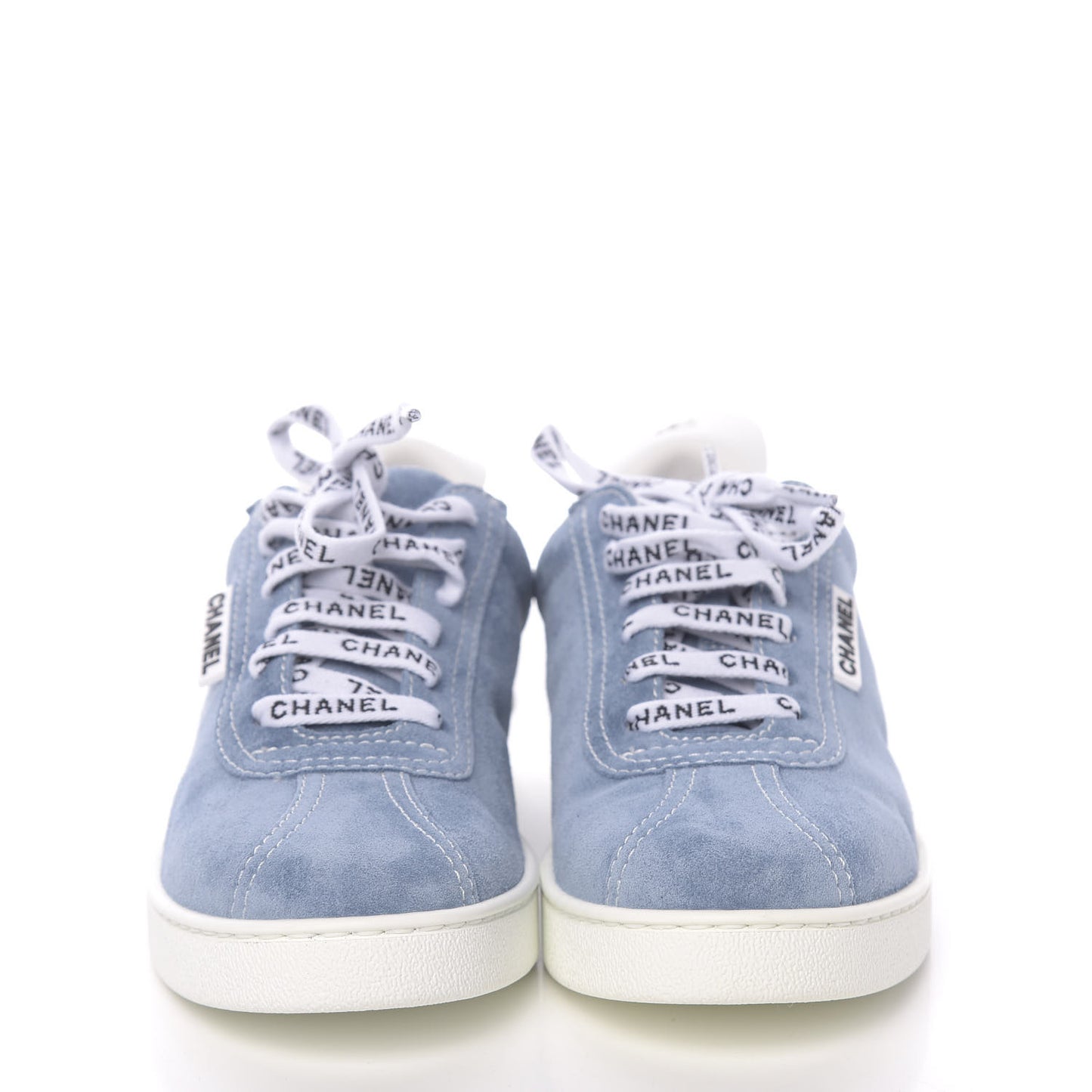 Suede Calfskin Sneakers 37.5 Light Blue