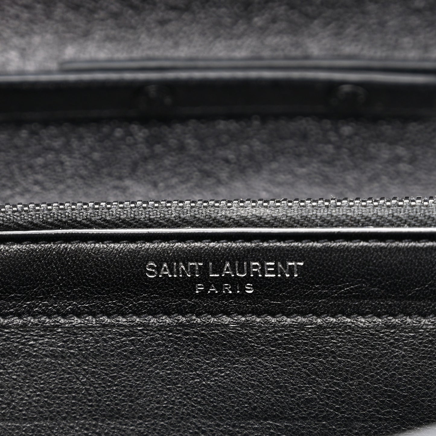Grained Metallic Calfskin Monogram Chain Wallet Black