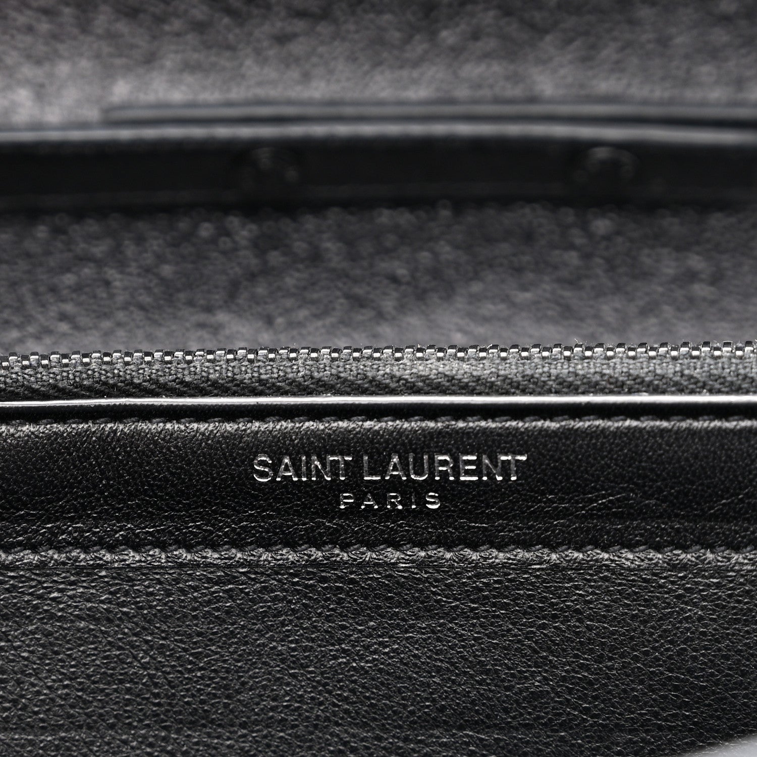 Saint Laurent Grained Metallic Calfskin Monogram Chain Wallet Black 6 of 11