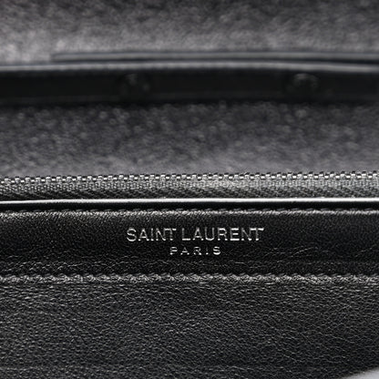 Saint Laurent Grained Metallic Calfskin Monogram Chain Wallet Black 6 of 11
