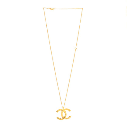 Chanel Metal CC Paris Button Necklace Gold 3 of 5