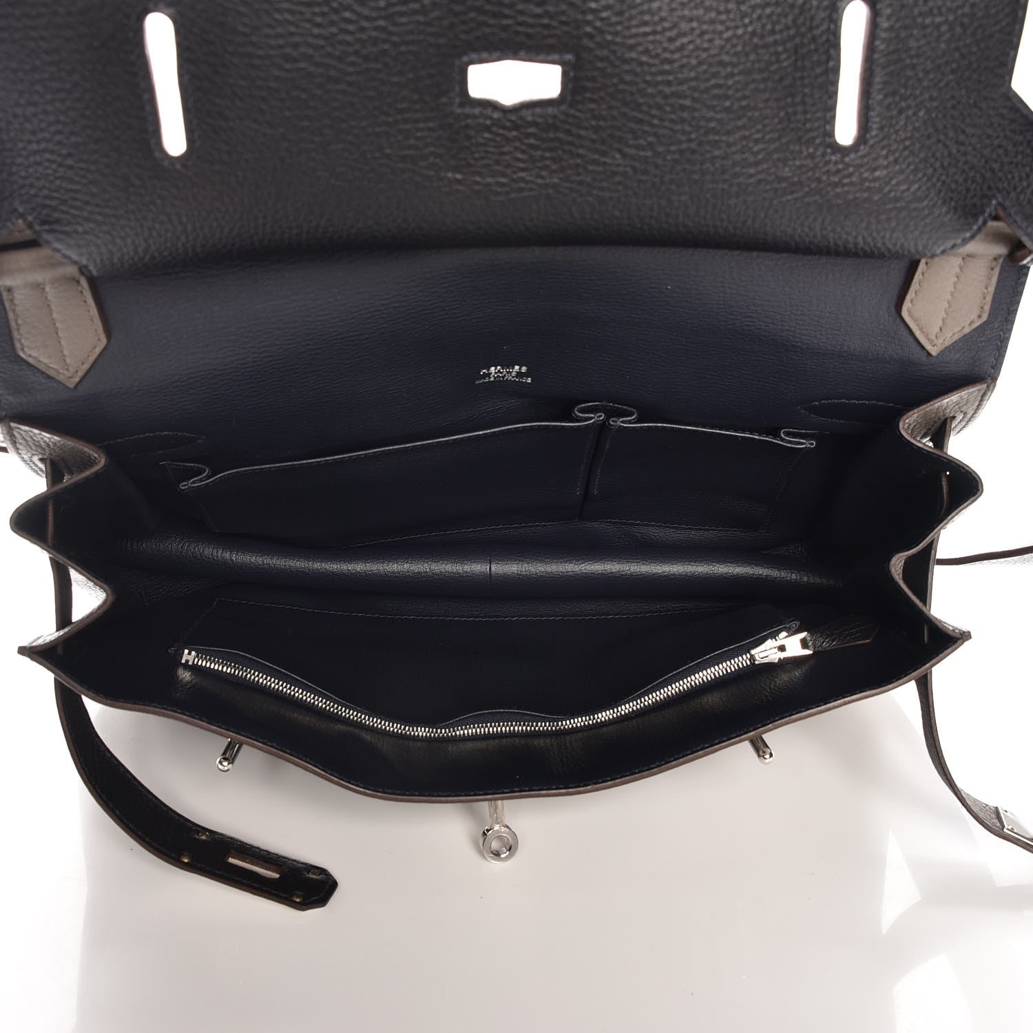 Hermes Taurillon Clemence Eclat Jypsiere 34 Etain Bleu Indigo 5 of 8