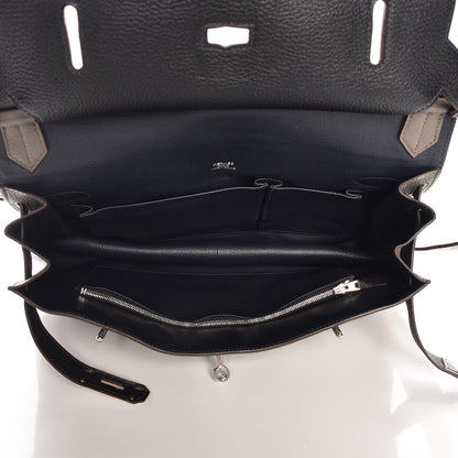Hermes Taurillon Clemence Eclat Jypsiere 34 Etain Bleu Indigo 5 of 8