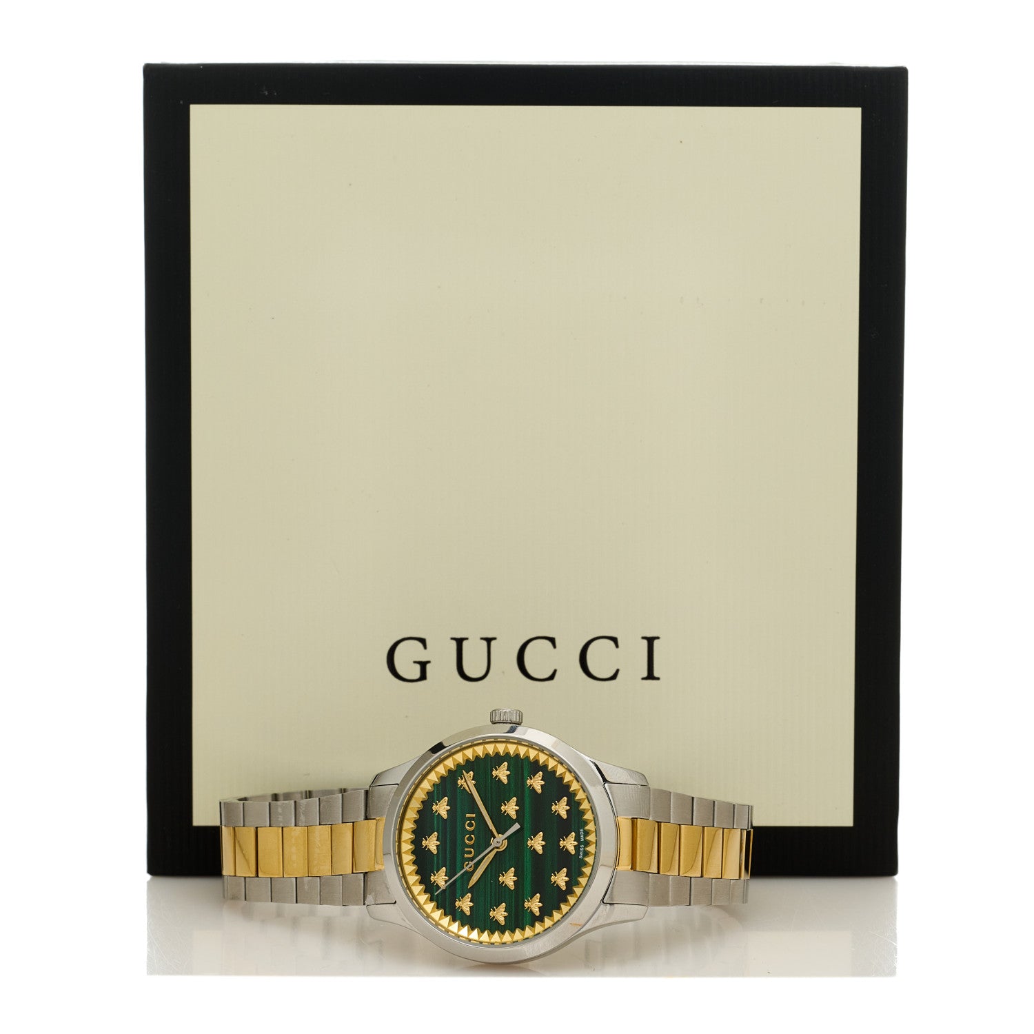 Gucci Stainless Steel Malachite 32mm G-Timeless Bee Quartz Watch 5 of 5