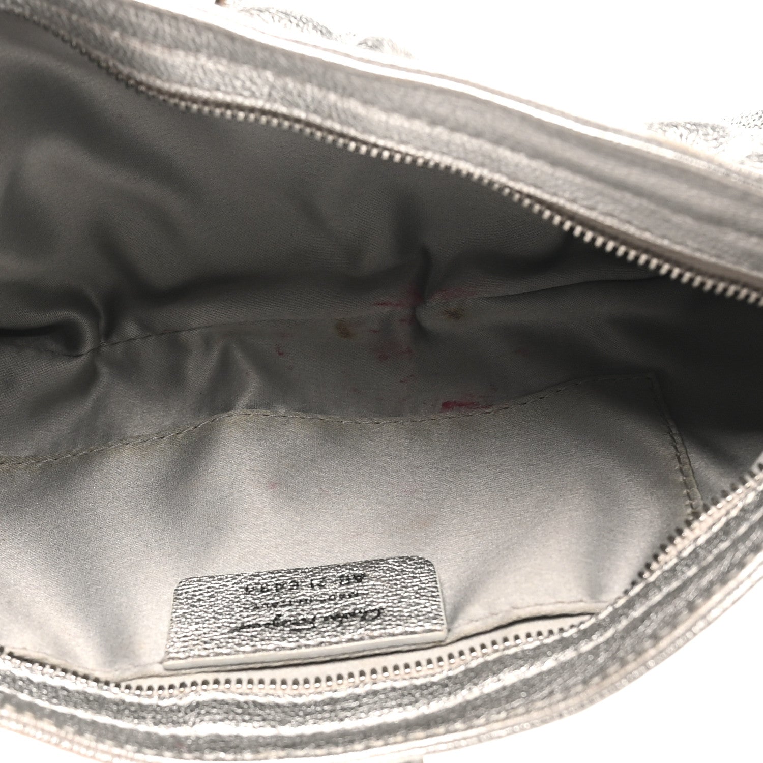 Salvatore Ferragamo Metallic Calfskin Small Gancini Clutch Silver 8 of 16