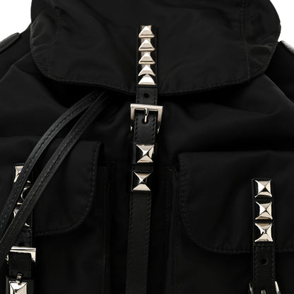 Prada Nylon New Vela Studded Backpack Black 8 of 10