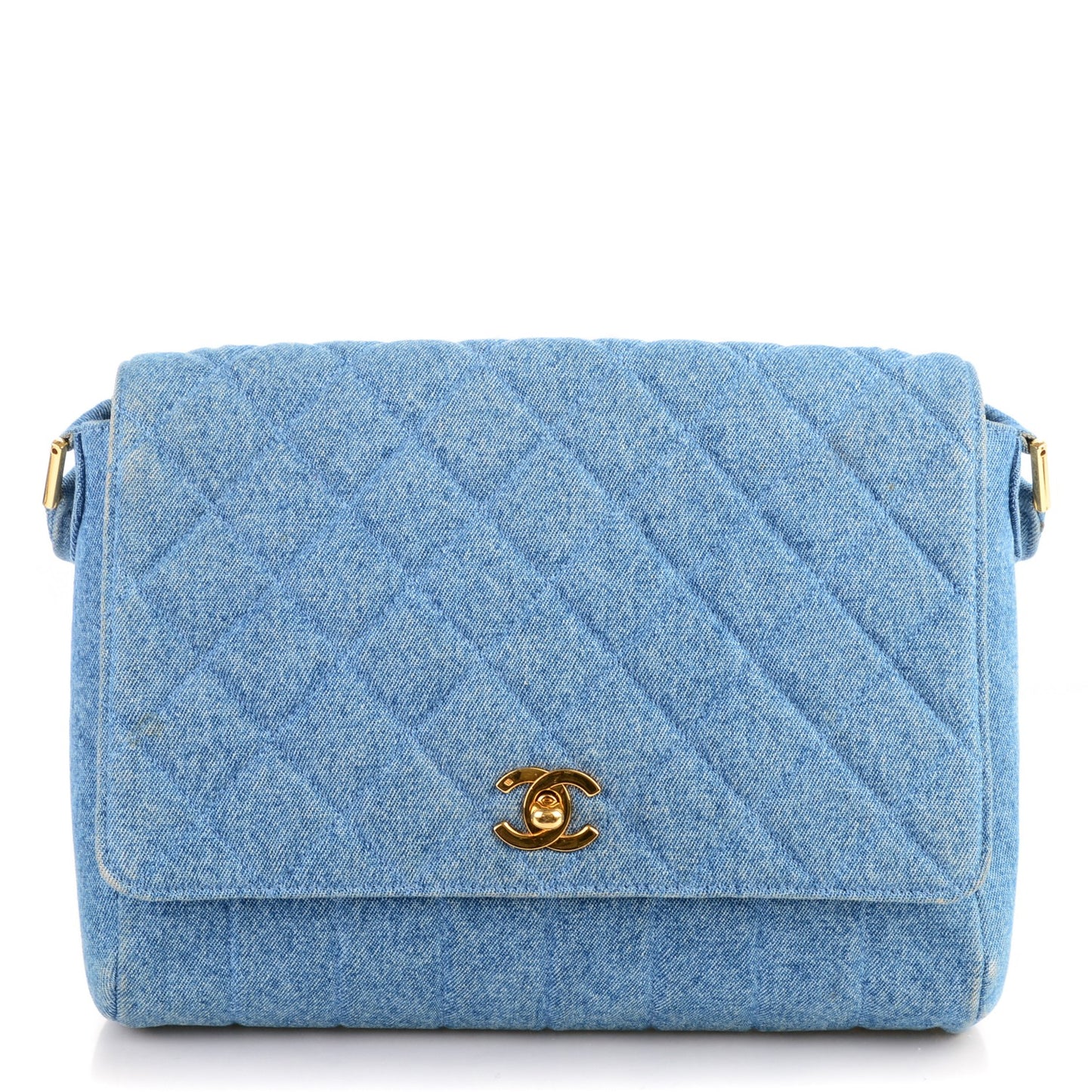 Denim Quilted Flap Blue