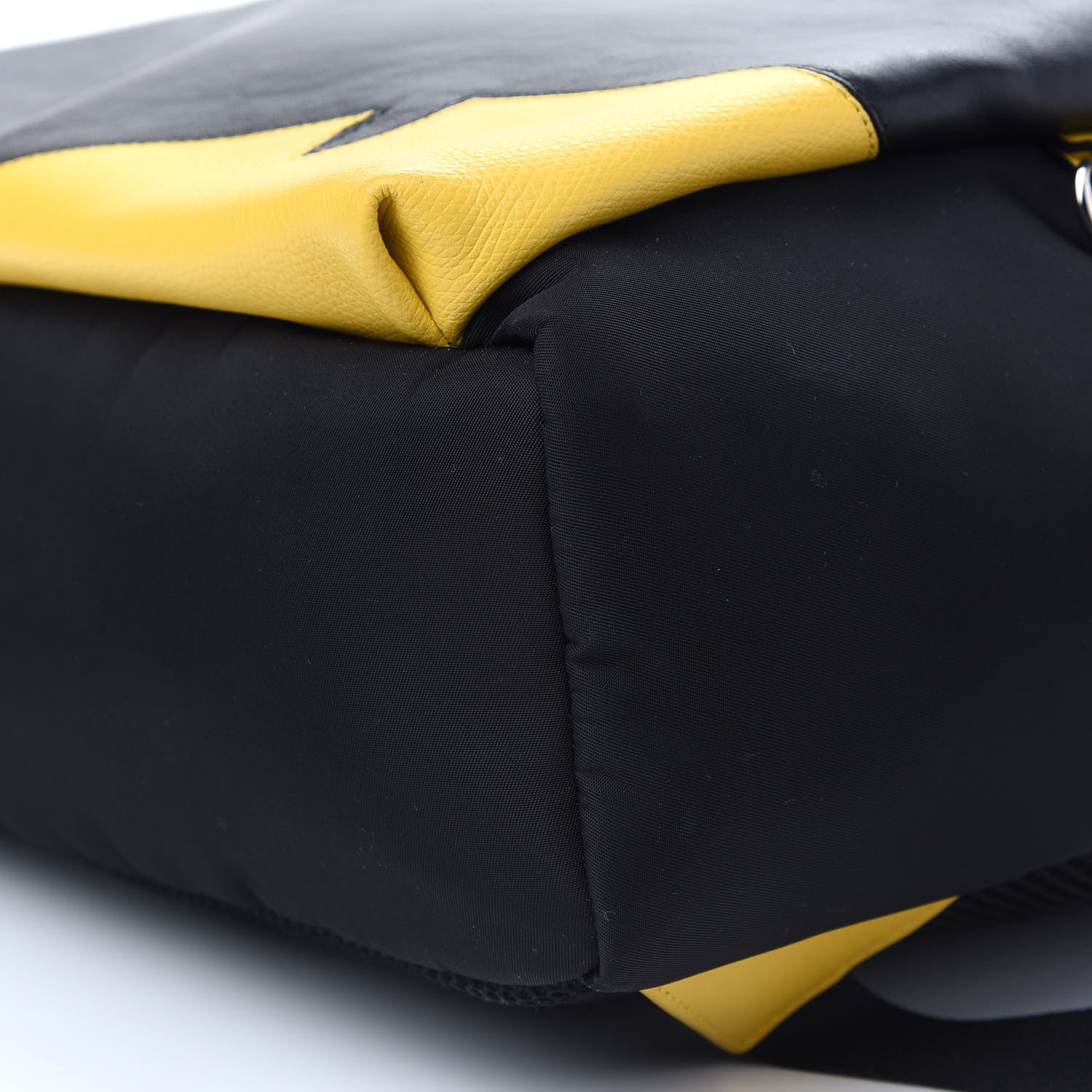 Fendi Nylon Vitello Grace Cruise Corner Bugs Pouch Pocket Backpack Black Sunflower 9 of 10