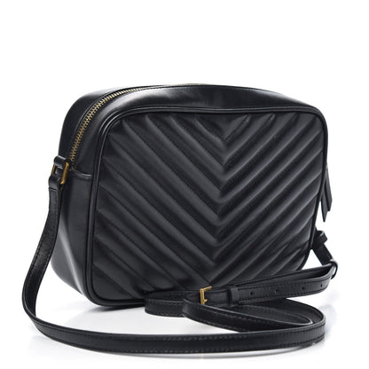 Saint Laurent Calfskin Matelasse Monogram Lou Camera Bag Black 3 of 12