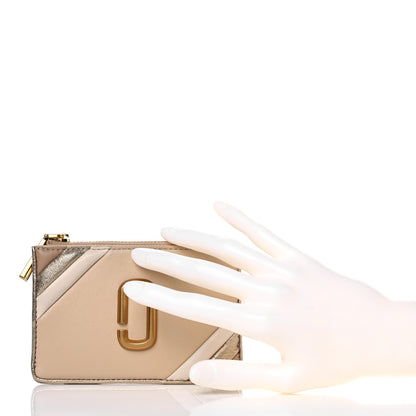 Marc Jacobs Calfskin Glam Shot Top Zip Multi Wallet Curds Whey 2 of 8