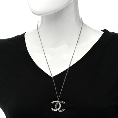 Chanel Baguette Crystal Large CC Necklace Silver Black 2 of 6