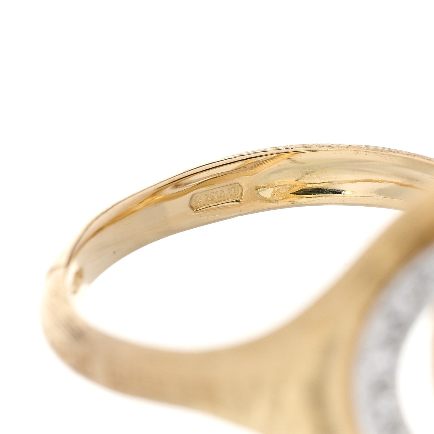 18K Yellow White Gold Diamond Jaipur Ring 53 6.5