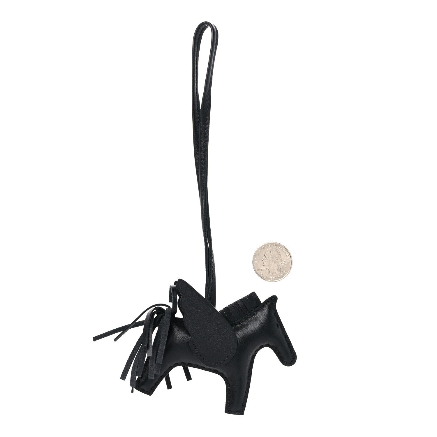 Hermes Milo Lambskin Grigri Rodeo Pegase Horse Bag Charm PM So Black 2 of 5