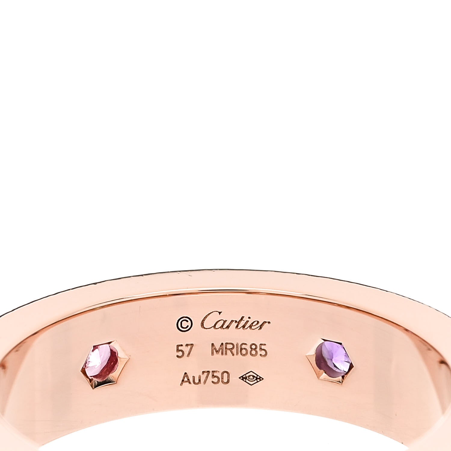 Cartier 18K Pink Gold Sapphire Garnet Amethyst 5.5mm LOVE Ring 57 8 4 of 5