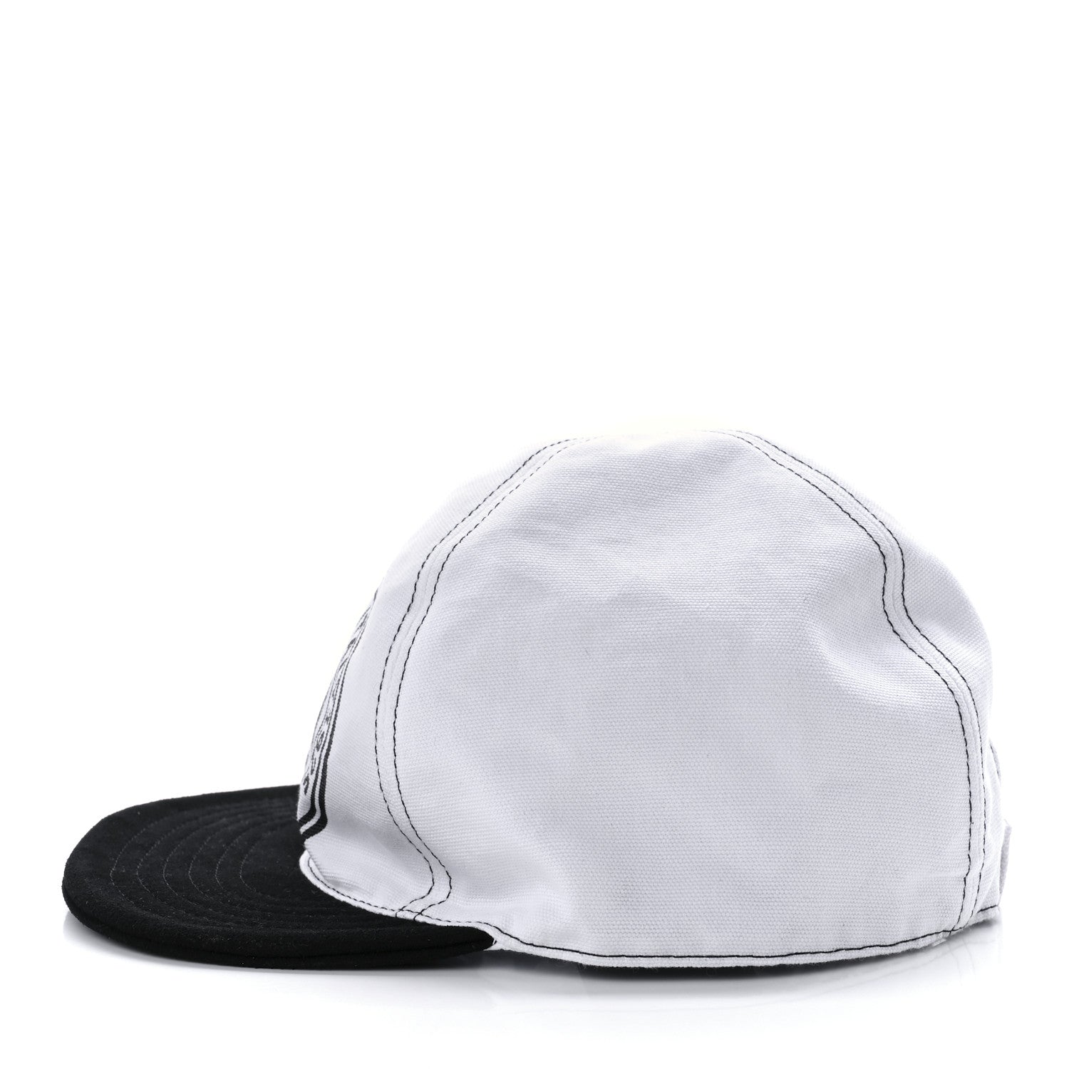 Fendi X JOSHUA VIDES Canvas Reversible Baseball Hat White Black 5 of 13