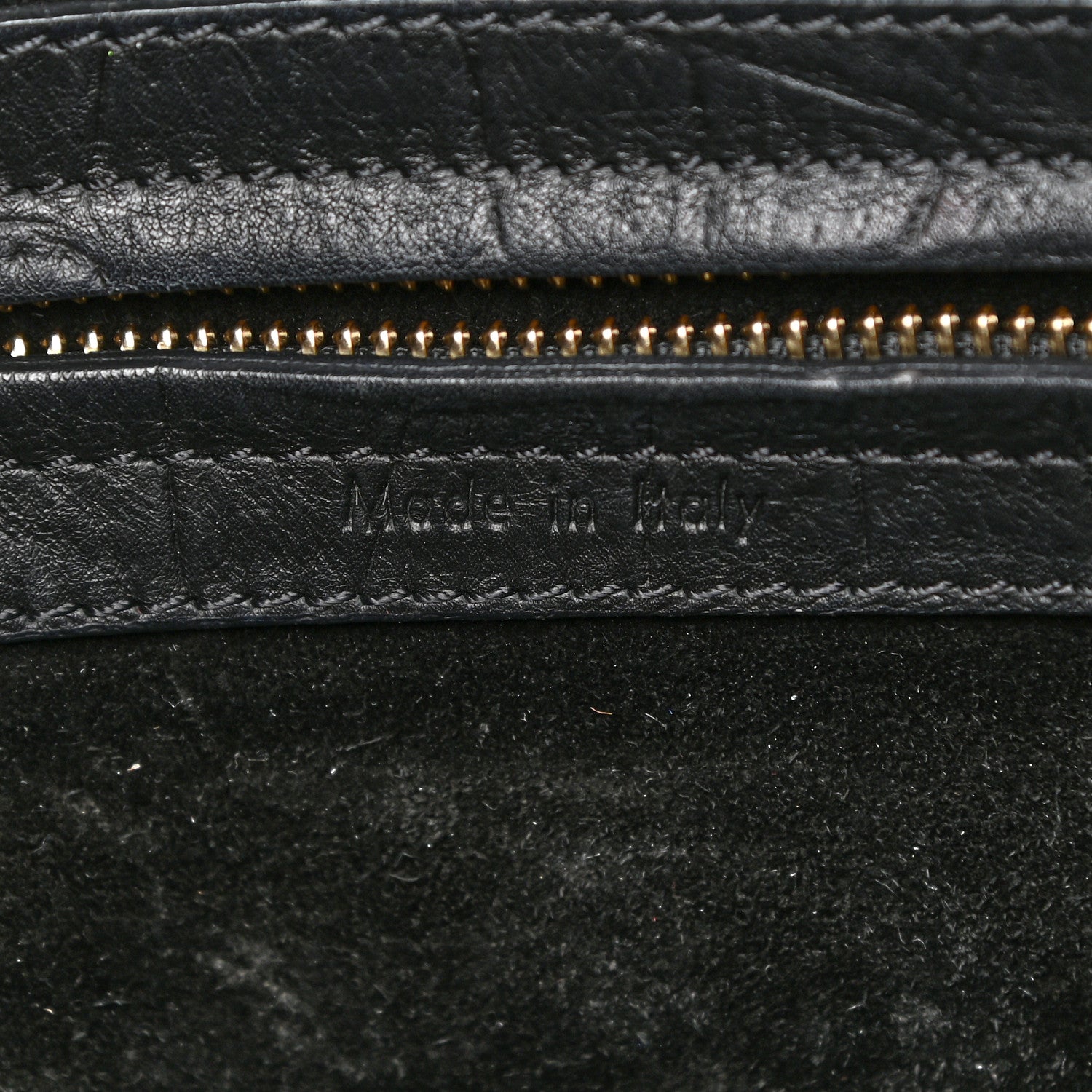 Celine Crocodile Embossed CELINE Calfskin Crocodile Embossed Medium Phantom Luggage Black Medium Phantom Luggage Black 6 of 16