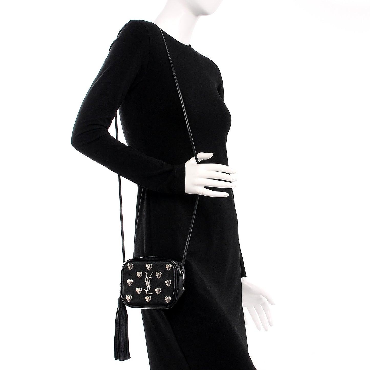 Nappa Studded Monogram Heart Blogger Bag Black