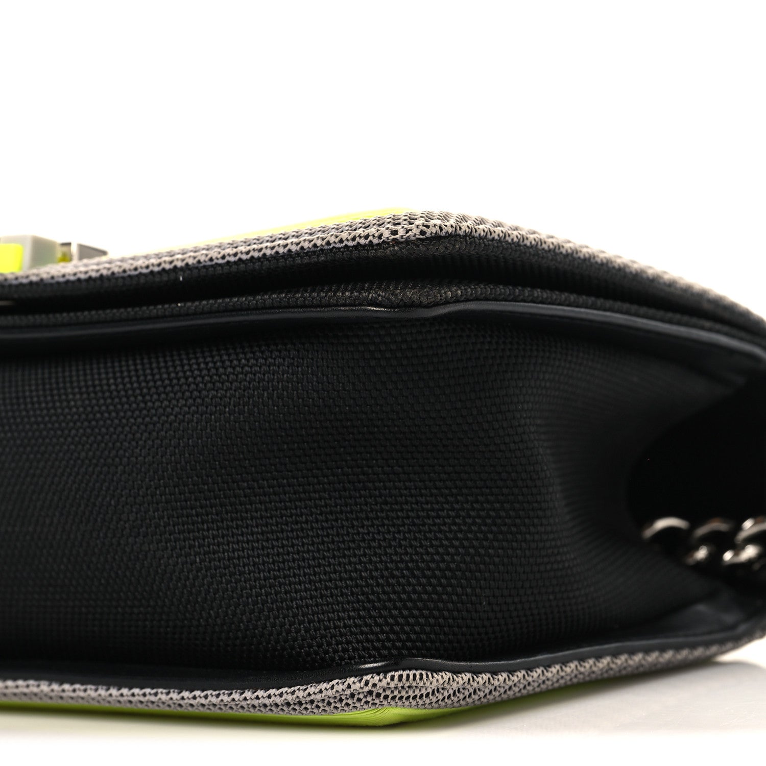 Chanel Canvas Quilted Medium Fluo Boy Flap Black Grey Yellow 10 of 11