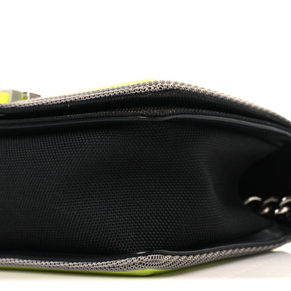 Chanel Canvas Quilted Medium Fluo Boy Flap Black Grey Yellow 10 of 11