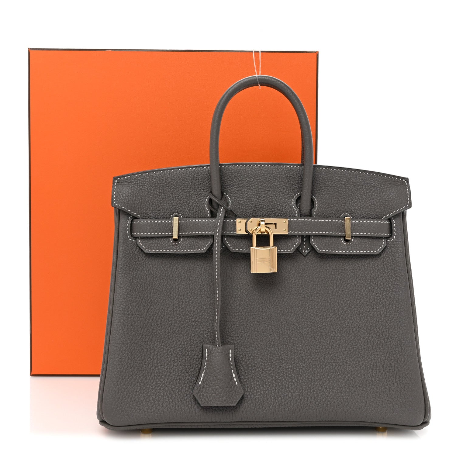 Hermes Togo Horseshoe Birkin 25 Etain Malachite 13 of 13