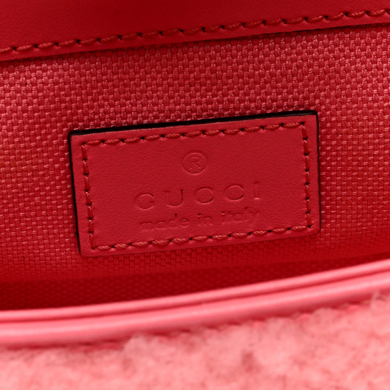 Gucci Shearling Matelasse Super Mini GG Marmont Shoulder Bag Lotus Pink 6 of 9