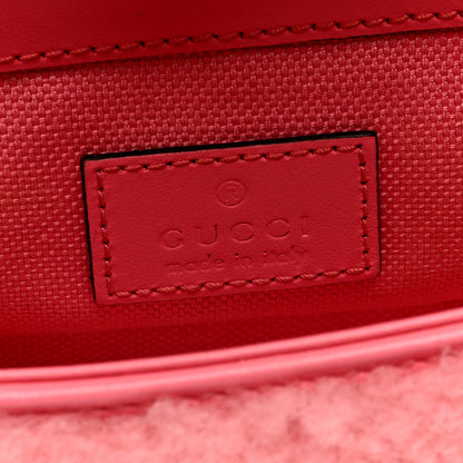 Gucci Shearling Matelasse Super Mini GG Marmont Shoulder Bag Lotus Pink 6 of 9