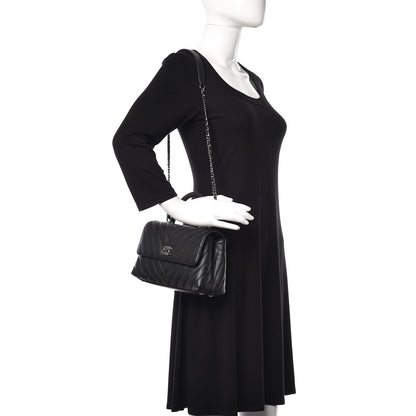 Chanel Caviar Chevron Quilted Mini Coco Handle Flap Black 2 of 11