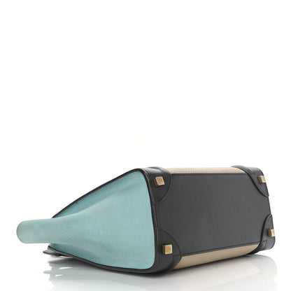 Celine Bullhide Drummed Calfskin Micro Tri-Color Luggage Antarctic 4 of 24