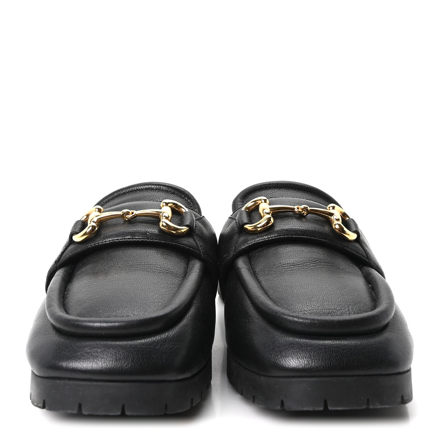Gucci Goatskin Auroville Horsebit Mules 39.5 Black 3 of 9