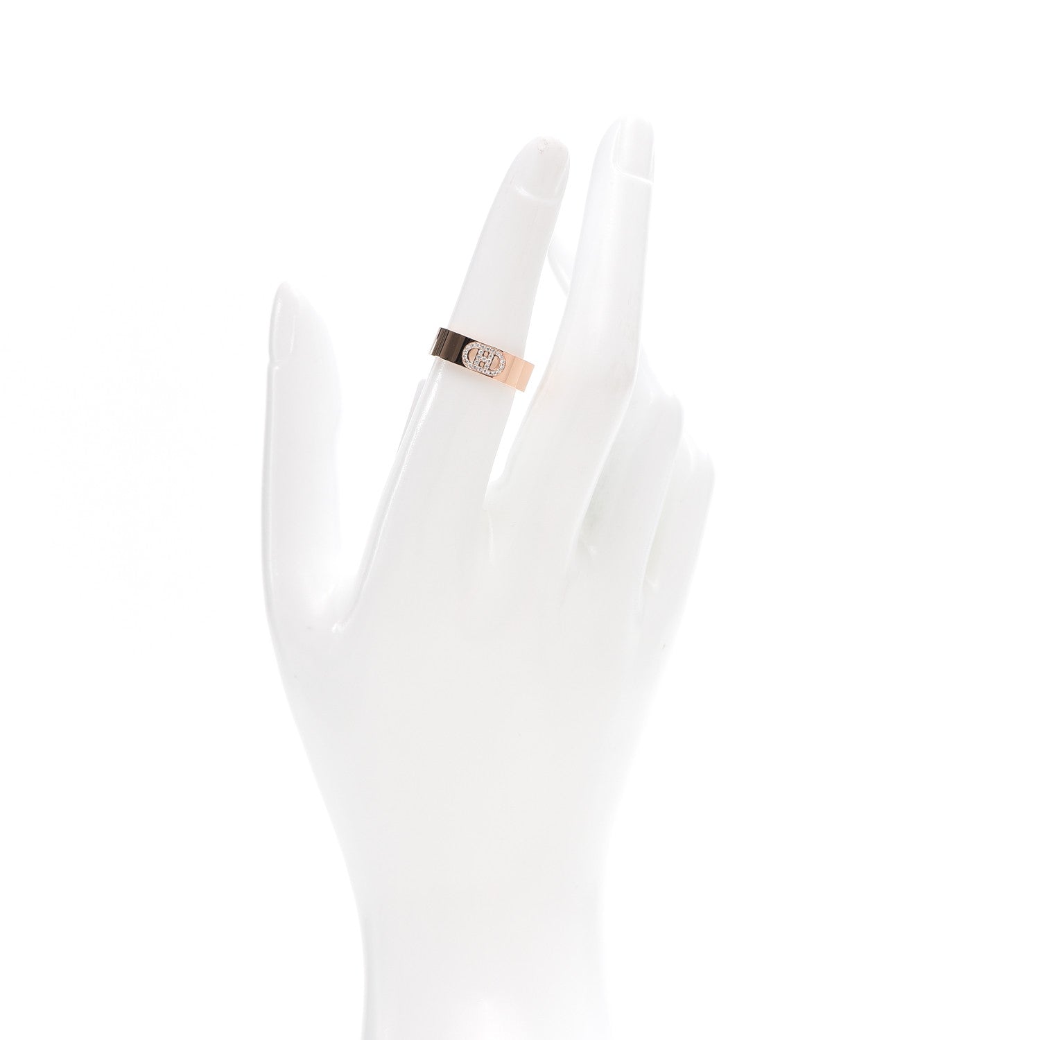 Hermes 18K Rose Gold Diamond PM H D'Ancre Ring 53 6.25 2 of 5