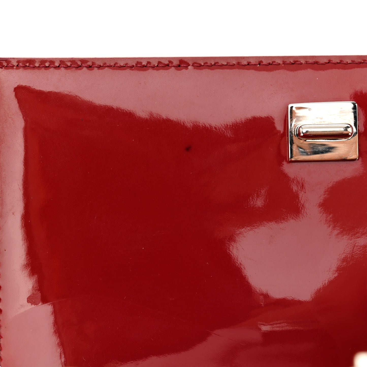 Patent Calfskin Mini Pandora Box Crossbody Bag Red