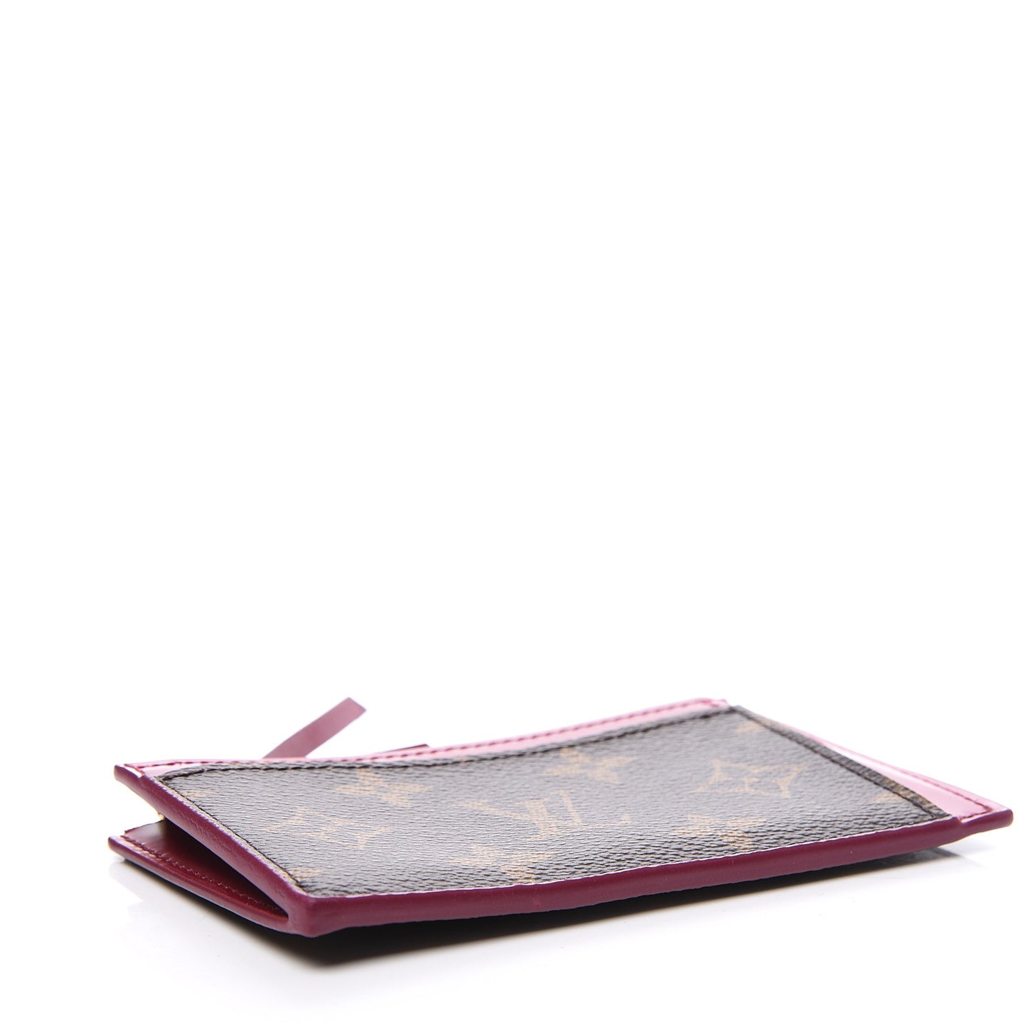 Monogram Zipped Card Holder Fuchsia