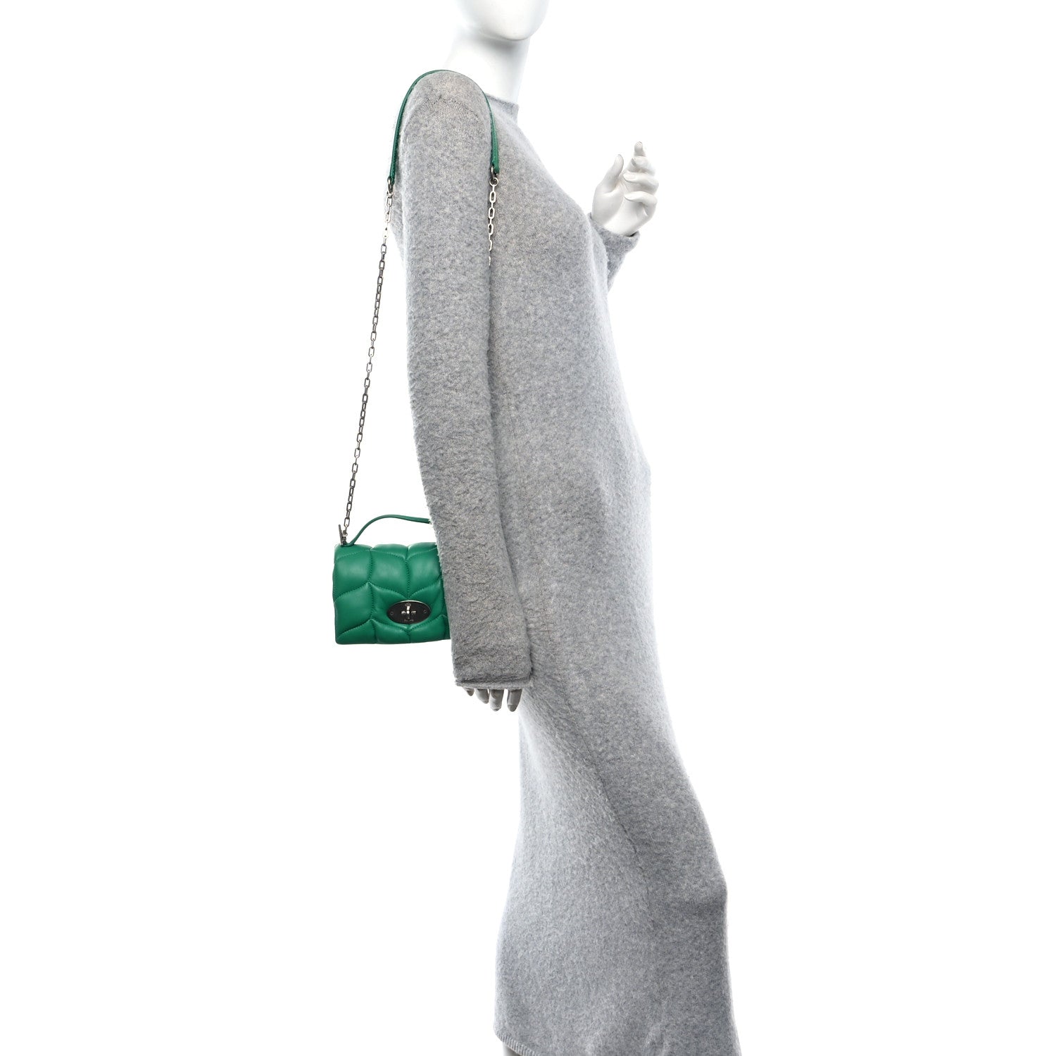 Mulberry Nappa Pillow Quilted Tiny Softie Bag Lawn Green 2 of 9