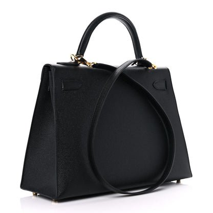 Hermes Epsom Kelly Sellier 32 Black 3 of 9
