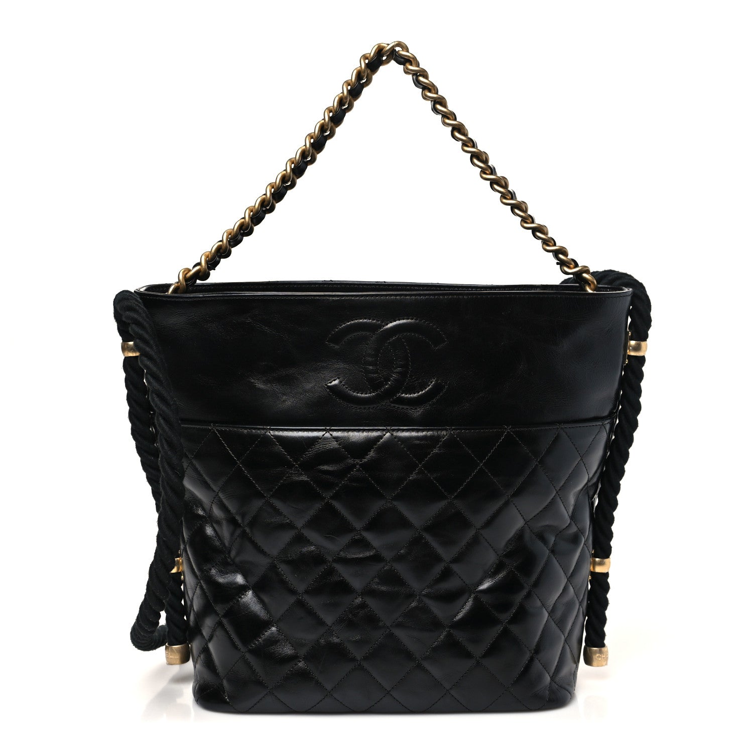 Chanel Crumpled Calfskin En Vogue Rope Hobo Bag Black 1 of 11