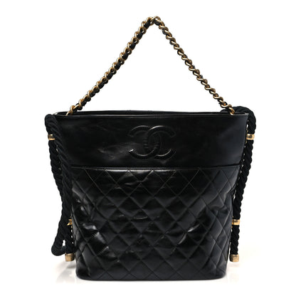 Chanel Crumpled Calfskin En Vogue Rope Hobo Bag Black 1 of 11