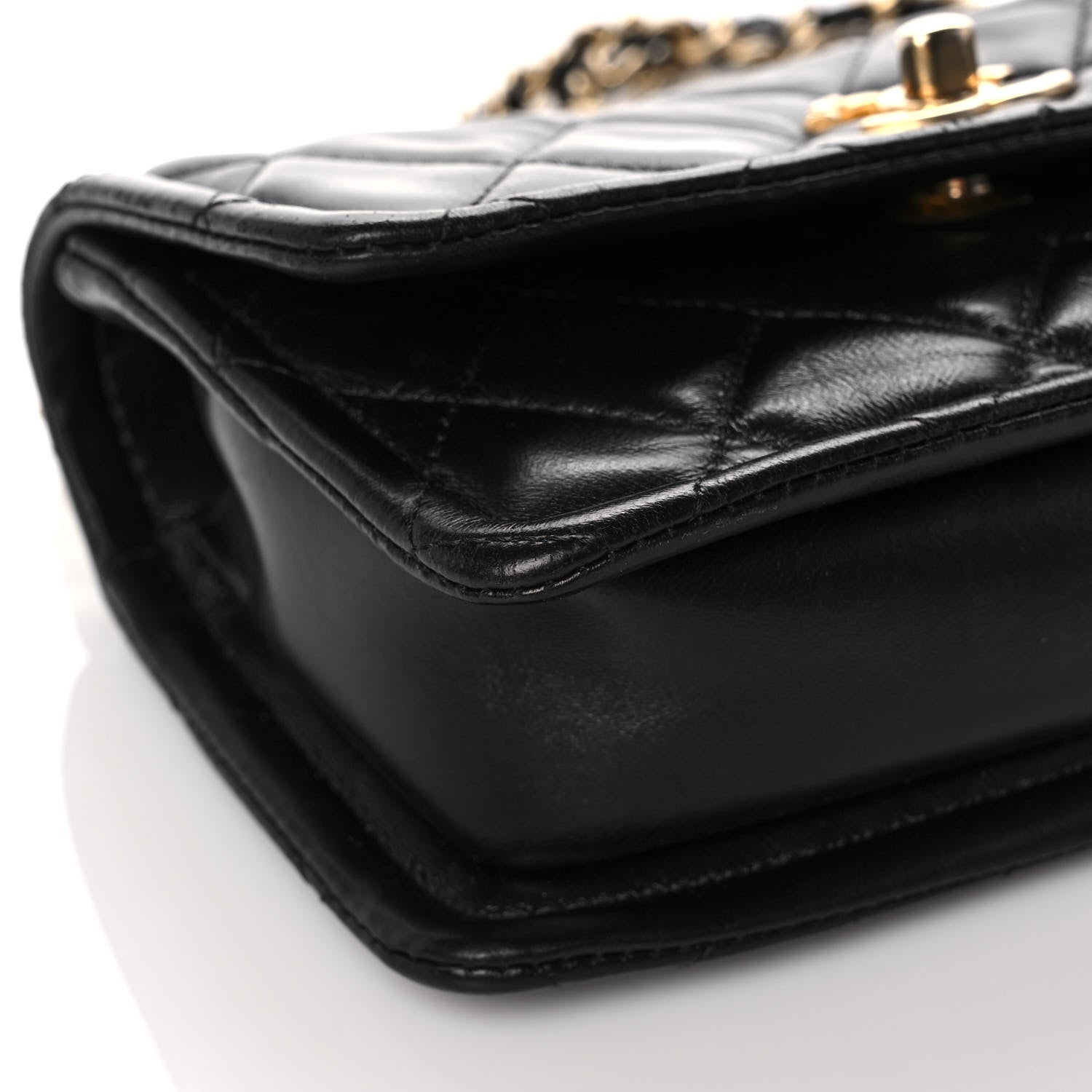 Chanel Shiny Lambskin Quilted Mini Flap Black 7 of 10