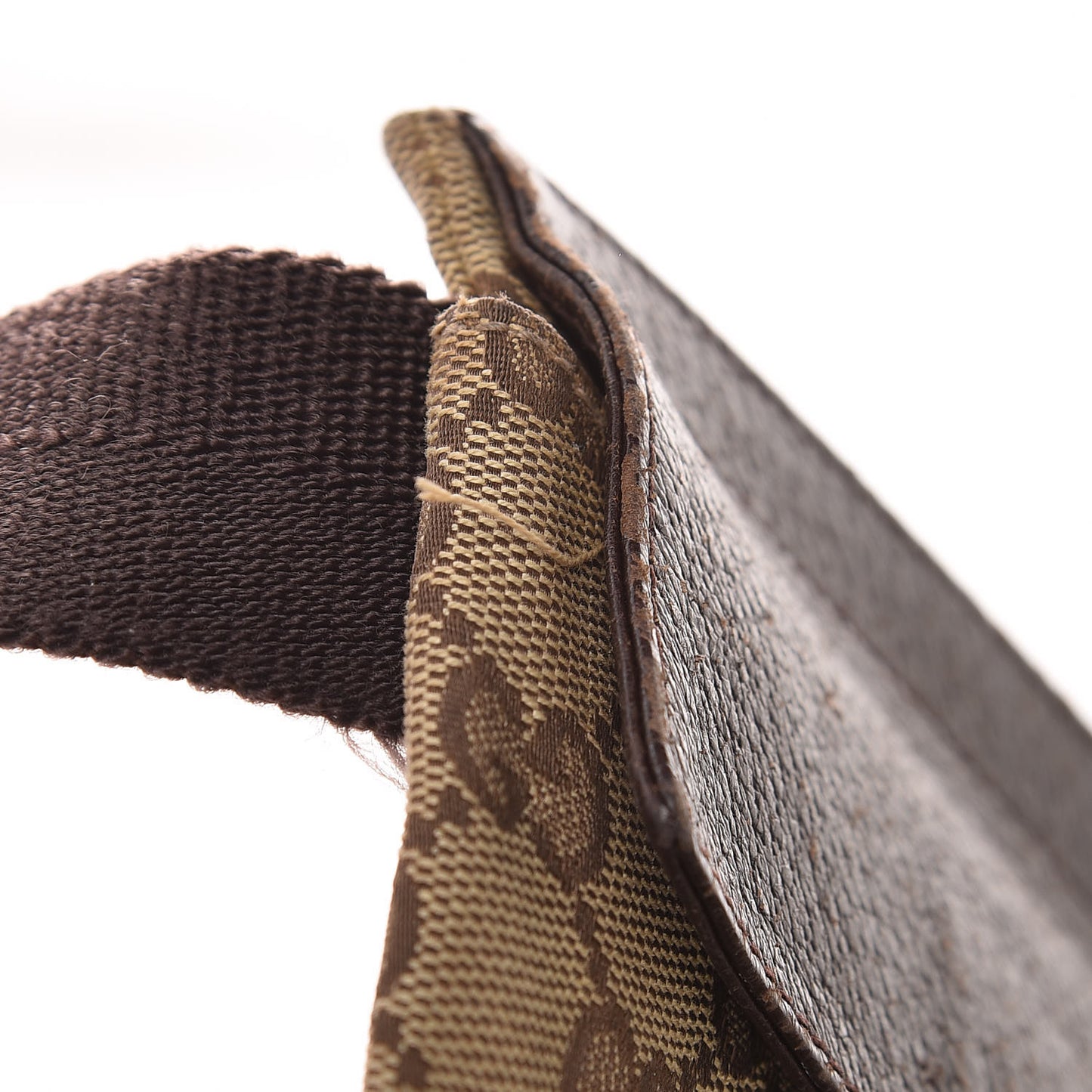 Monogram Web Belt Bag Dark Brown