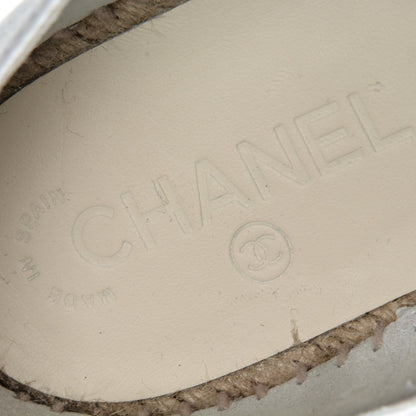Chanel Grained Calfskin CC Espadrilles 42 White Black 7 of 7