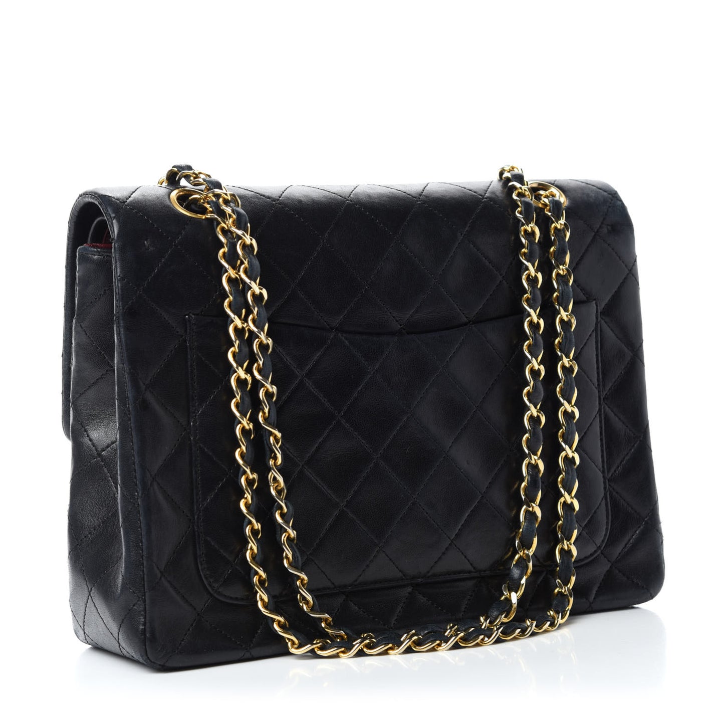 Lambskin Quilted Medium Double Flap Black