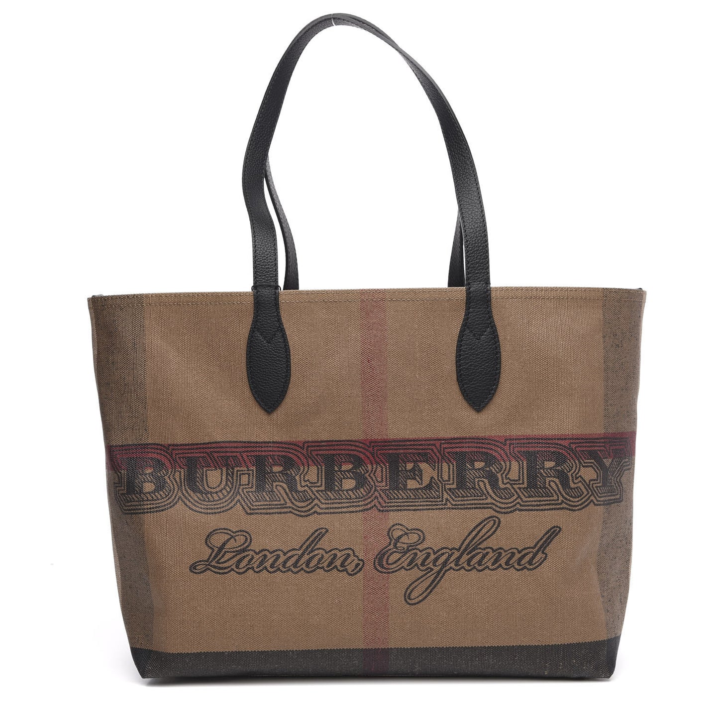 Coated Canvas Mega Check Medium Doodle Tote Black