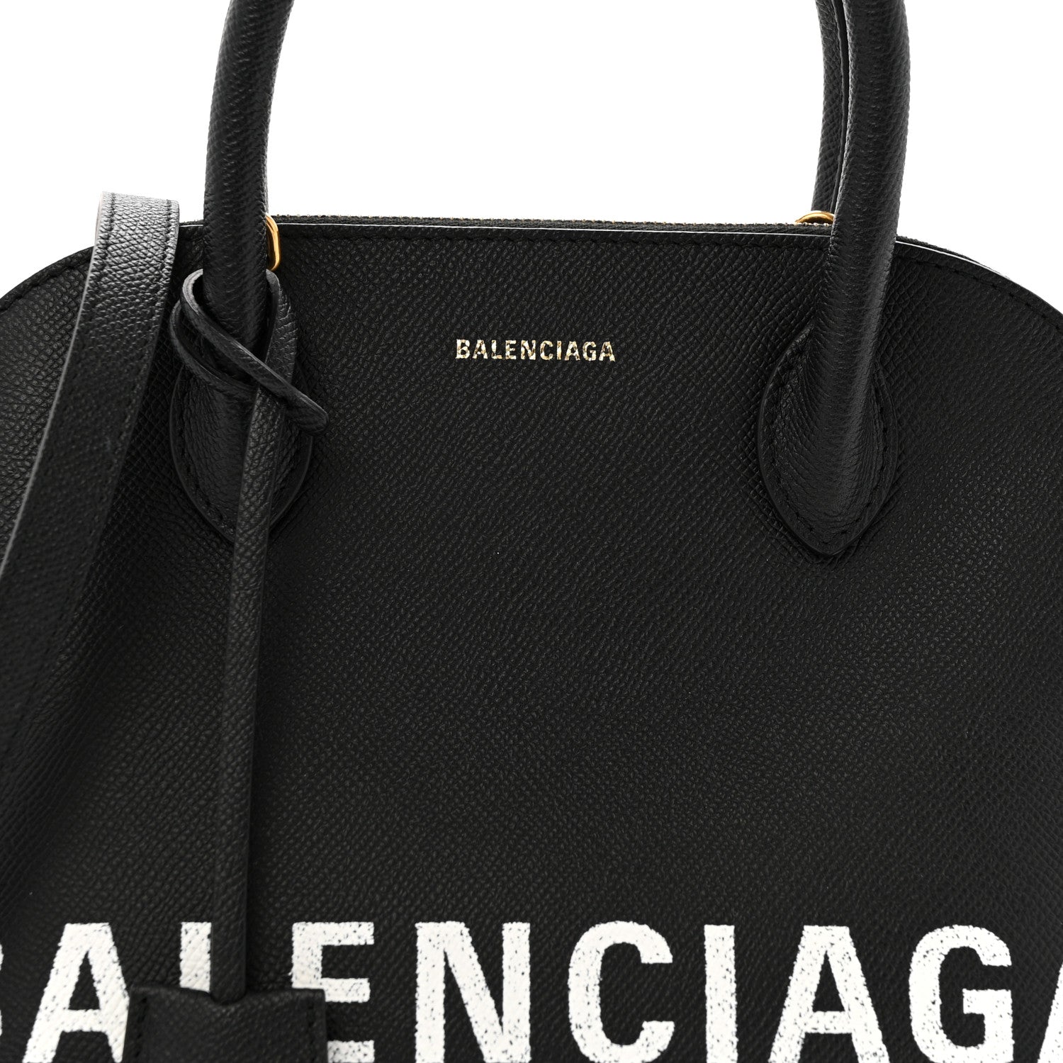 Balenciaga Signature Grained Calfskin Logo S Ville Top Handle Bag Black 8 of 11