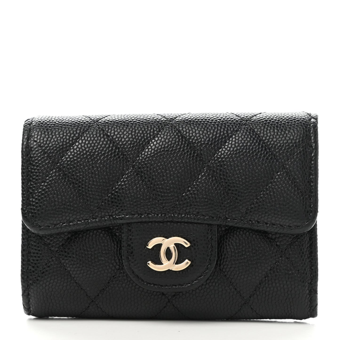 Caviar Quilted Classic 4 Key Holder Wallet Black
