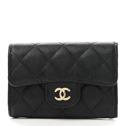 Chanel Caviar Quilted Classic 4 Key Holder Wallet Black 1 of 11