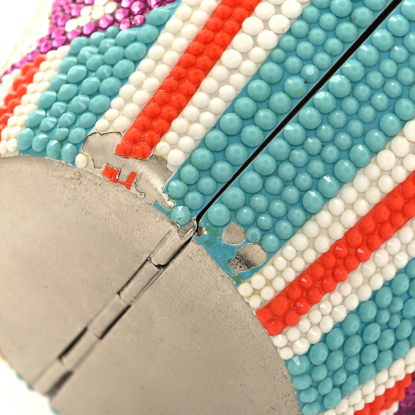 Crystal Frozen Drink Ice Cold Minaudiere Clutch Pink Multicolor