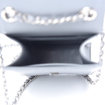 Chanel Grained Calfskin Quilted CC Box Clutch With Chain Grey 5 of 10