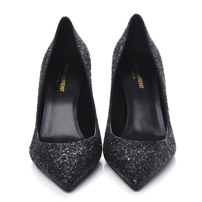 Saint Laurent Glitter Opyum 85 Pumps 39 Black 2 of 11