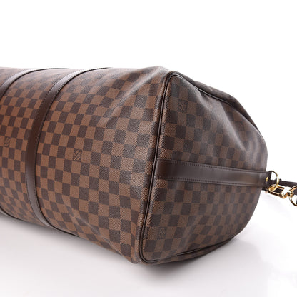 Louis Vuitton Damier Ebene Keepall Bandouliere 55 9 of 10