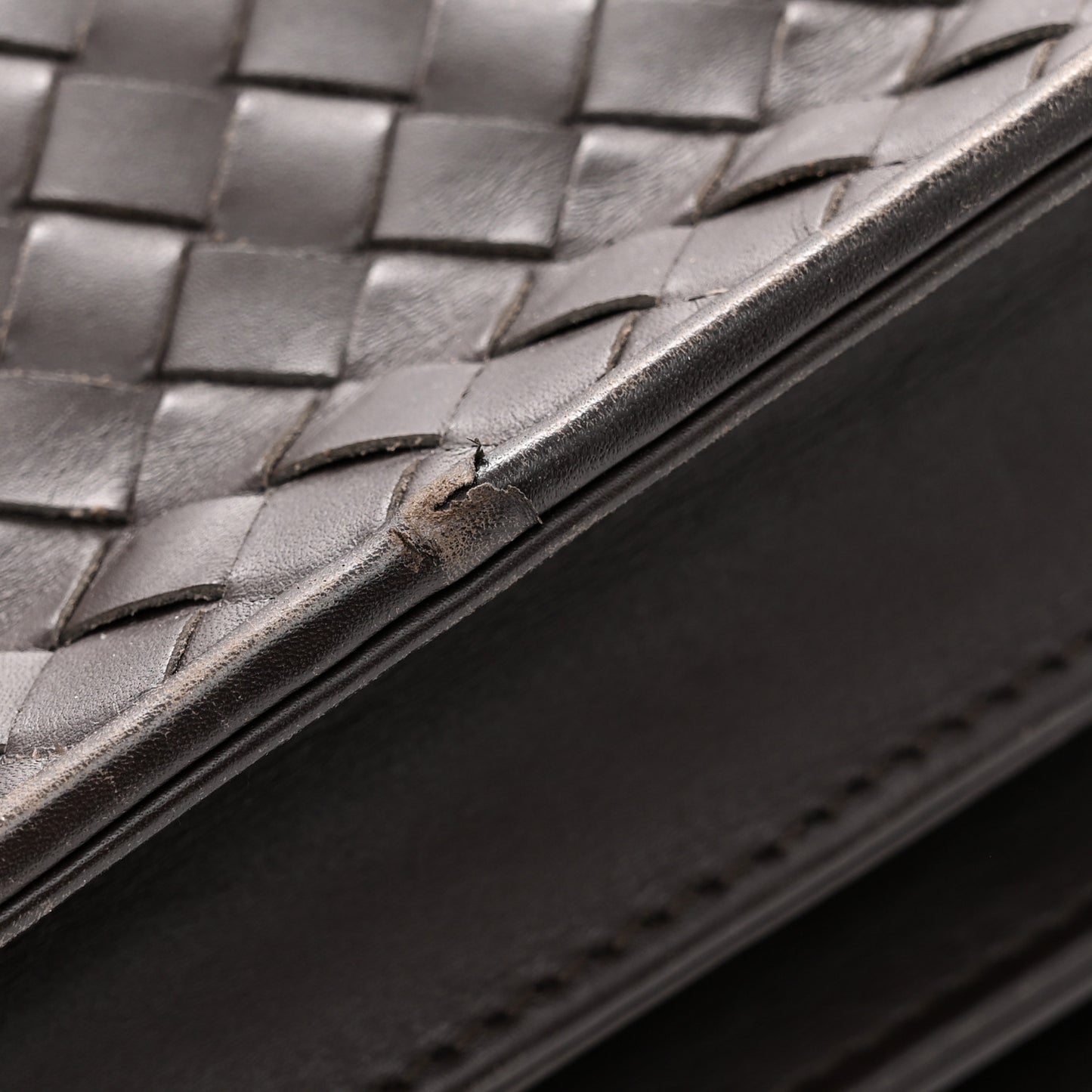 Nappa Intrecciato Briefcase Ebano