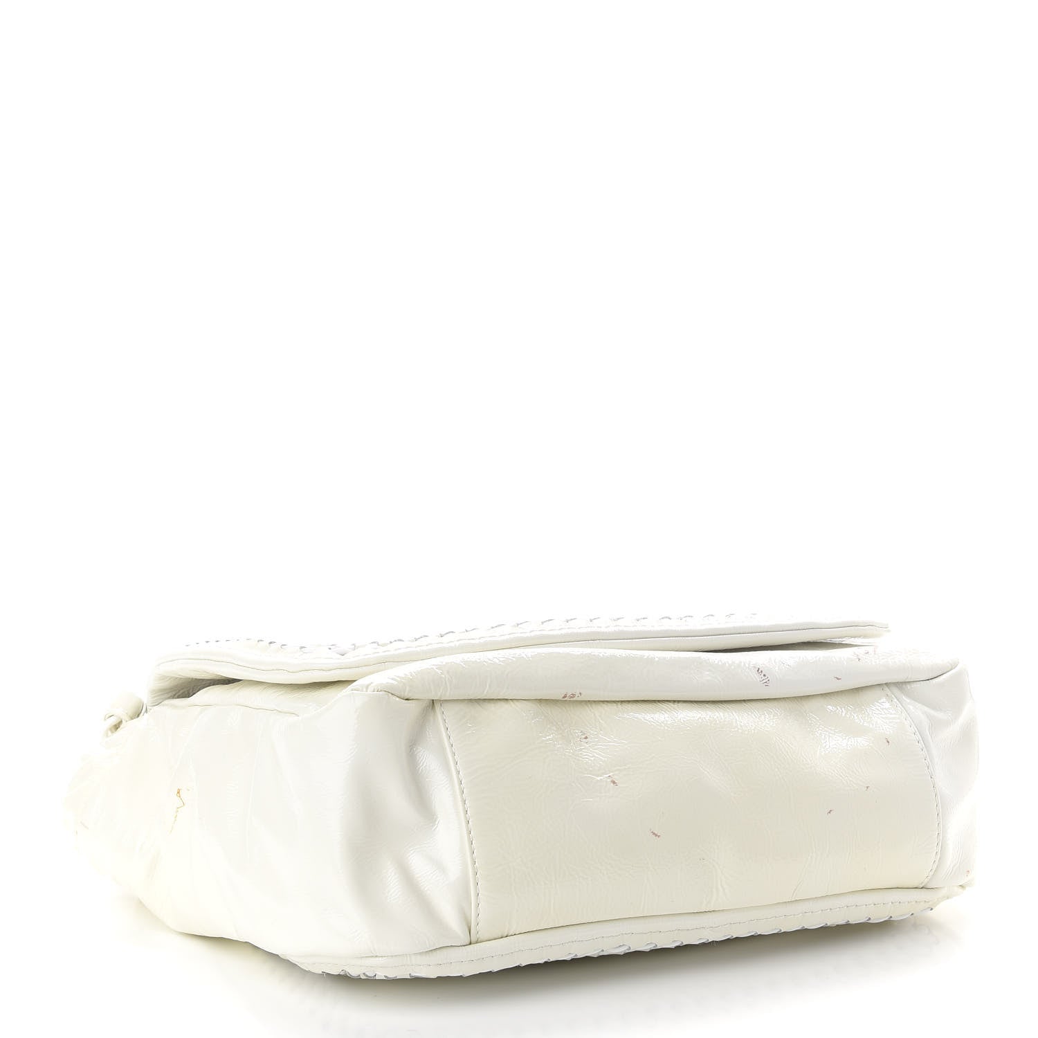 Chanel Crinkled Patent Modern Chain Flap White 4 of 9